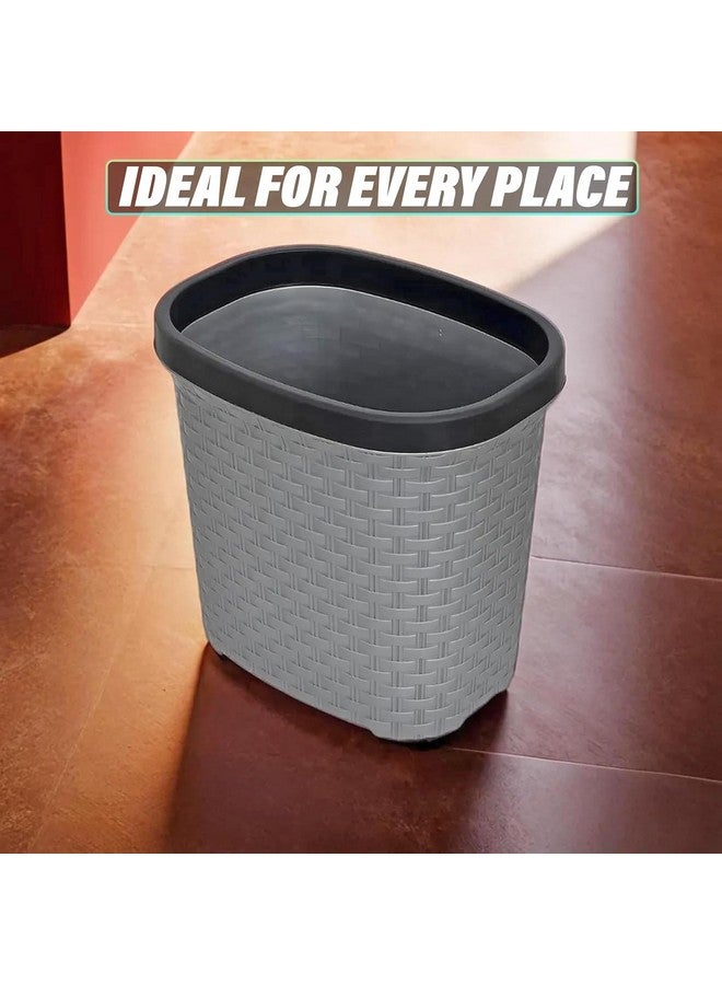 Kuber Industries Kuber Industries Pack of 3 Waste Basket | Open Top Home Dustbin | Waste Bin for Bedroom, Living Room, Kitchen & Bathroom | 7 LTR | Grey  - Image 4