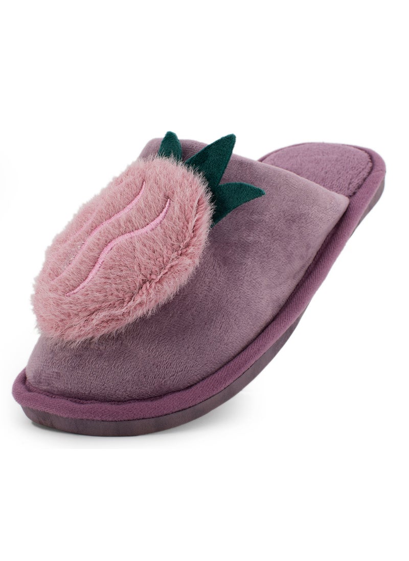 Lucky Kids Mens Womens Cozy Slip On Slippers With Velvet Rubber Non-Slip Sole And Cute With Fruity Plush Design For Little/Big Kid