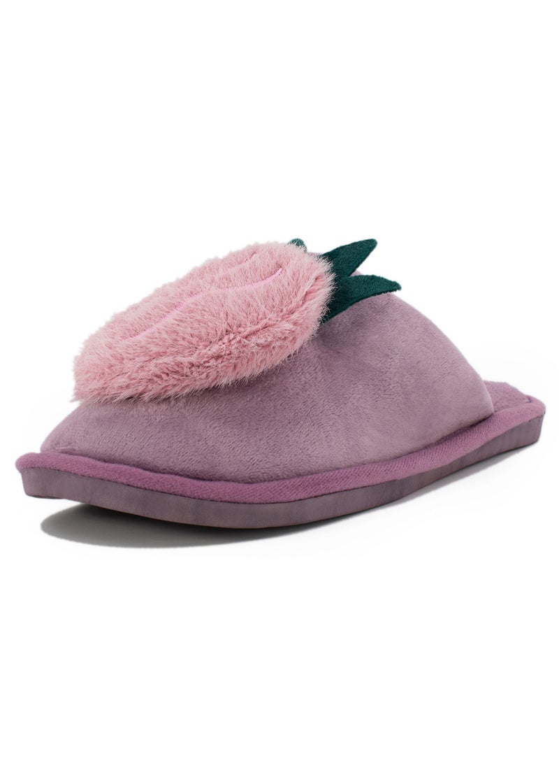 Lucky Kids Mens Womens Cozy Slip On Slippers With Velvet Rubber Non-Slip Sole And Cute With Fruity Plush Design For Little/Big Kid