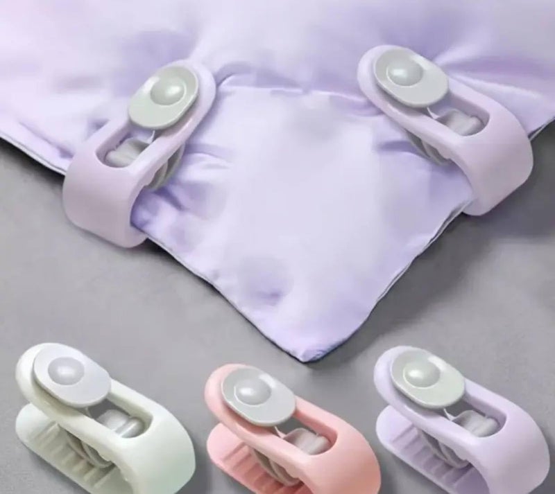 fashion mania Duvet Cover Clips, 6 Pcs Sheet Clips for Bedding, Bedsheet Holding Clips, No Pins Safety Plastic Quilt Anti-Movement Clip (multicolor) - Image 1