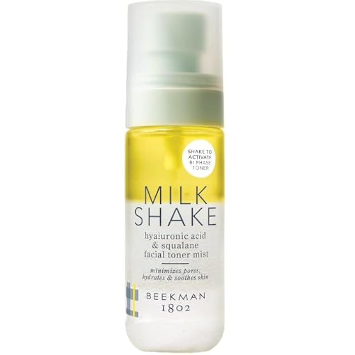 Beekman 1802 Milk Shake Mini Hydrating Face Mist - Hyaluronic Acid & Squalane Facial Mist Minimizes Pores & Gently Moisturizes, Goat Milk Skin Toner Spray, Lightweight, Fragrance Free, Travel Size - Image 1