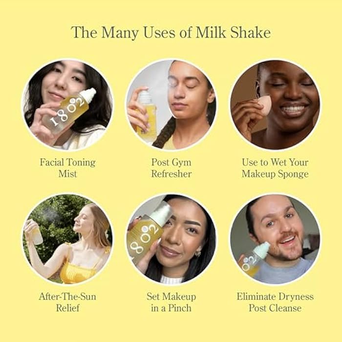 Beekman 1802 Milk Shake Mini Hydrating Face Mist - Hyaluronic Acid & Squalane Facial Mist Minimizes Pores & Gently Moisturizes, Goat Milk Skin Toner Spray, Lightweight, Fragrance Free, Travel Size - Image 5