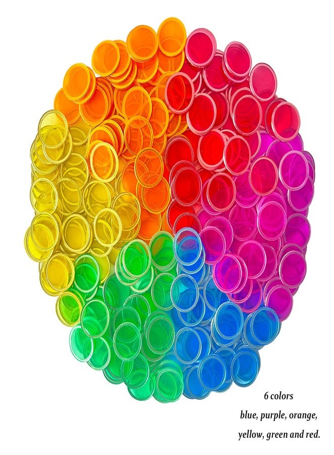 SEETOOOGAMES Magnetic Bingo Chips Tokens - 600 Pieces 6 Color Transparent Magnetic Chips for Classroom - 19mm Mixed Color - Image 2