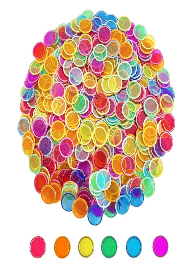 SEETOOOGAMES Magnetic Bingo Chips Tokens - 600 Pieces 6 Color Transparent Magnetic Chips for Classroom - 19mm Mixed Color - Image 1