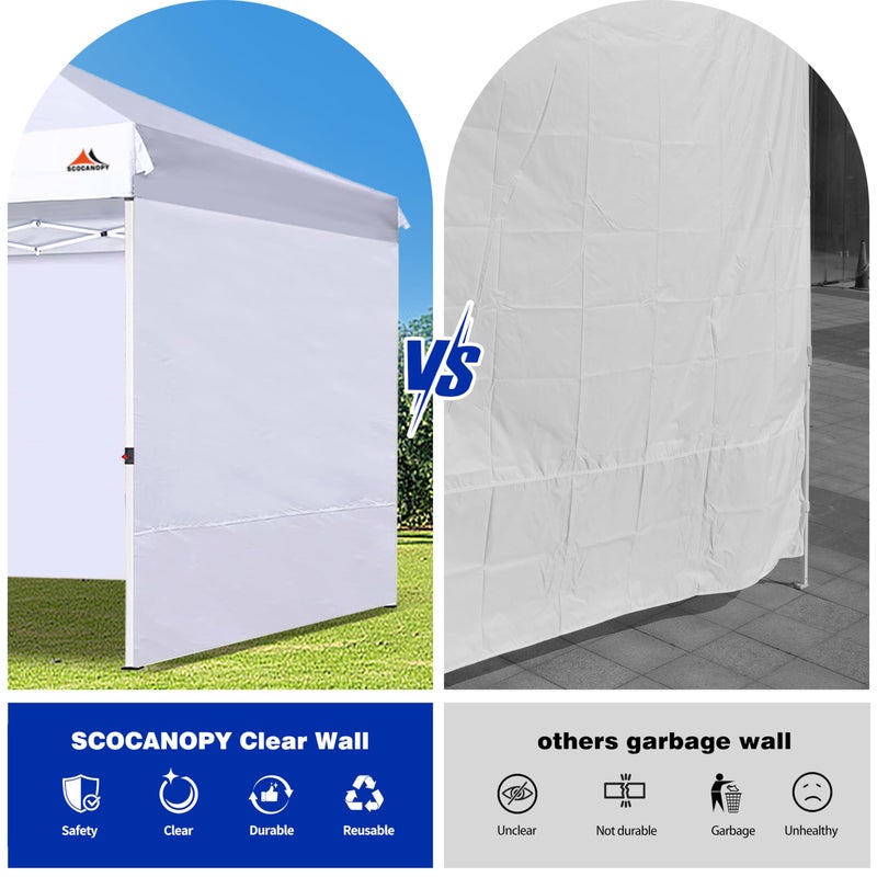 SCOCANOPY Sidewalls for 10x10 Canopy Frame, 3 Pack SunWalls Only,White - Image 5