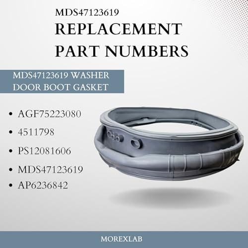 MorexLab MDS47123619 Washer Door Boot Gasket for LG Front-Load Washing Machines - Grey Seal Replaces AP6236842, AGF75223080, 4511798, PS12081606 - Compatible with LG Door Gasket - Image 2