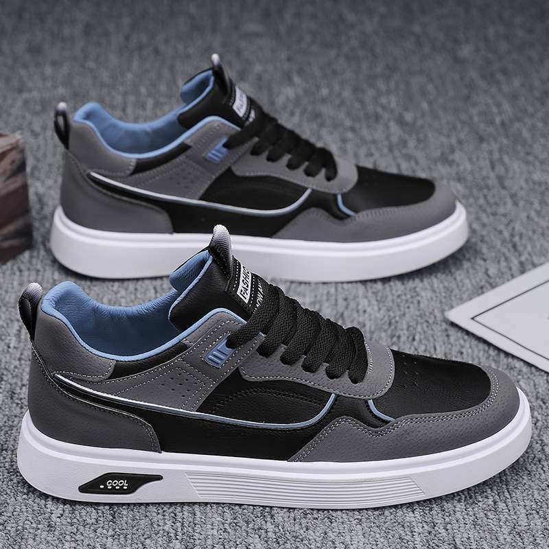 Work Men'S Shoes Spring Waterproof Anti-Slip Leather Youth Sneakers Men'S Versatile Casual Sports Shoes - Image 2