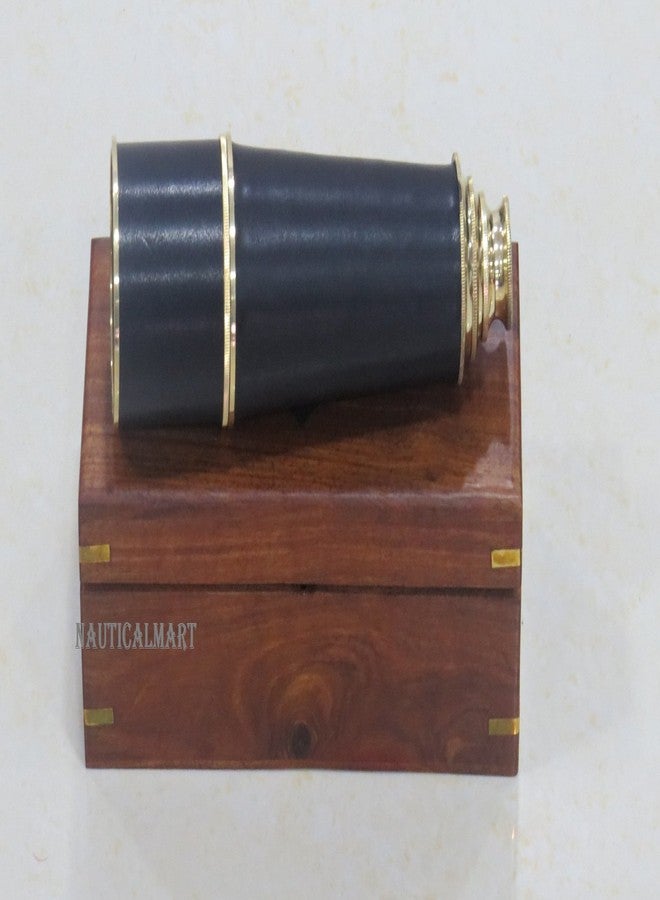 NAUTICALMART Brass Marine Nautical Vintage Telescope 18" with Leather Accents - Solid and Authentic Collectible Spyglass Look Brass Sea Marine Telescope Home & Office Decor - Image 2
