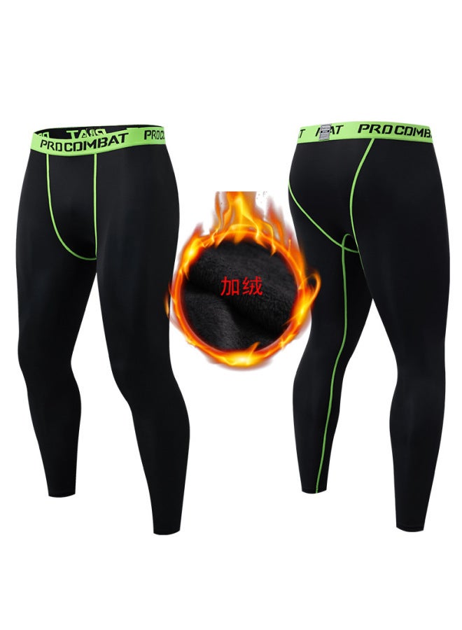 Autumn And Winter New Tight Quick-drying Pants Men's Warm Pants Fleece-lined Thickened Fitness Running Bottoming Sports Pants