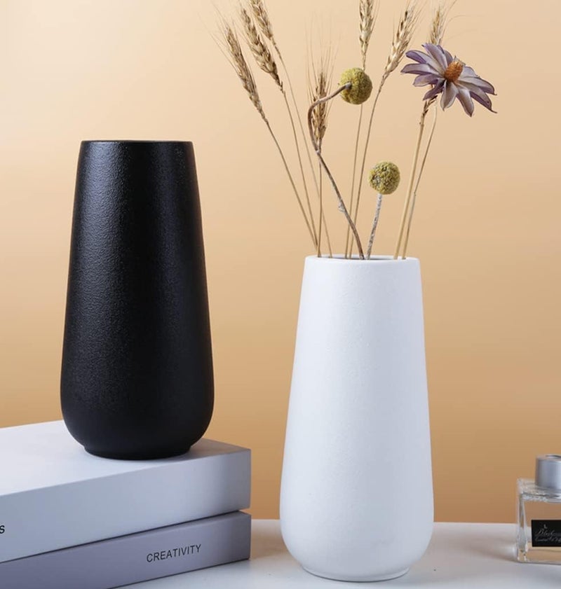 DECORPIA High Quality Large Ceramic Vase 22.9 cm, Flower Vase for Home Decoration, Vases for Flowers for Farmhouse Decor, Desk Decor, Modern Decor, Vase for Bohemian Decoration, Pampas Vase - Image 4