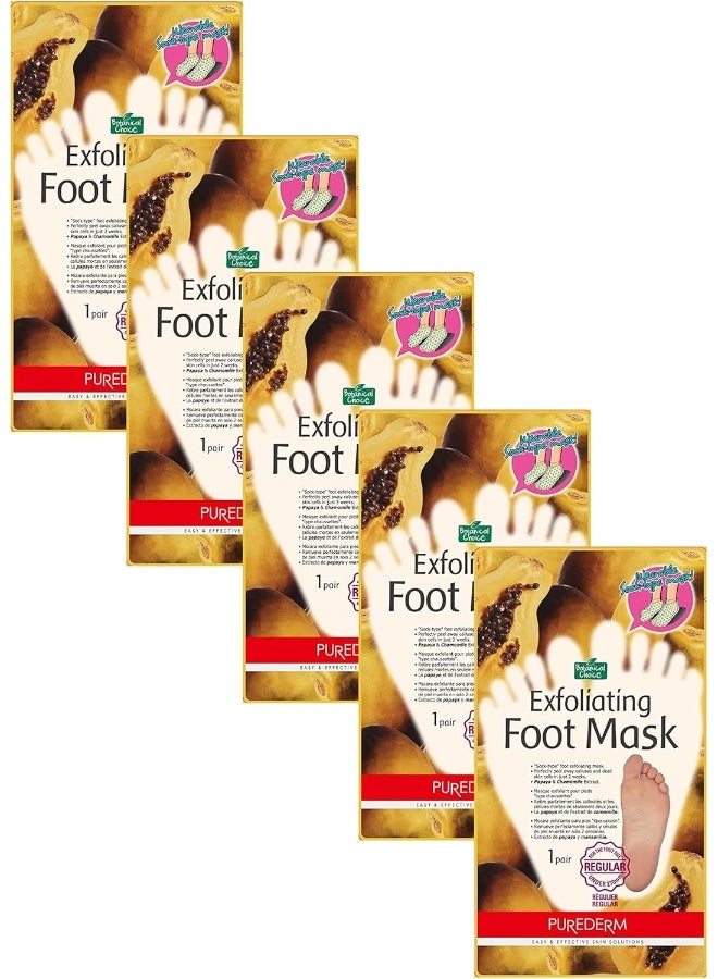 Purederm Exfoliating Foot Mask Peels Away Calluses And Dead Skin In 2 Weeks 5 Pack - Image 1