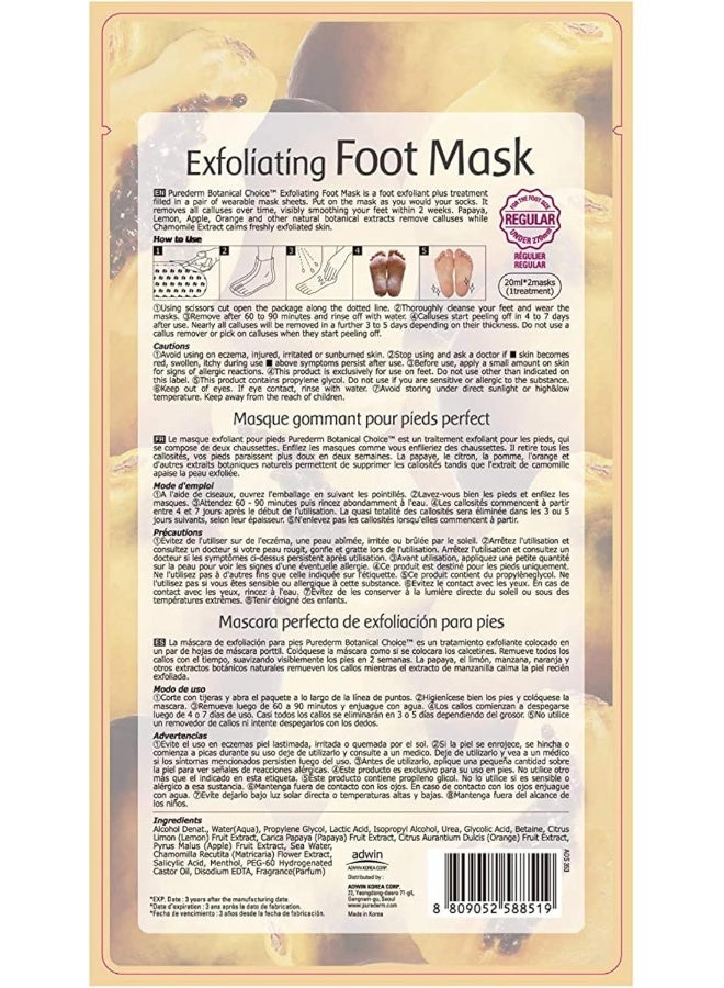 Purederm Exfoliating Foot Mask Peels Away Calluses And Dead Skin In 2 Weeks 5 Pack - Image 2