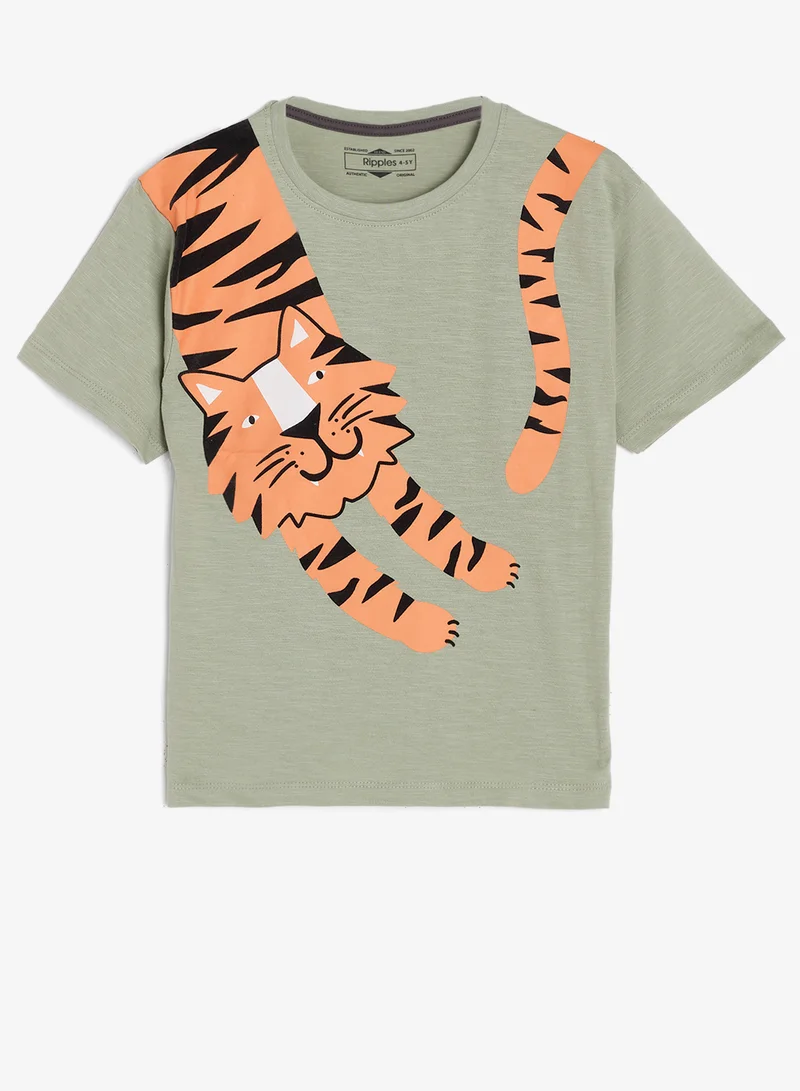 Ripples Boys Round Neck T-shirt & Shorts Set