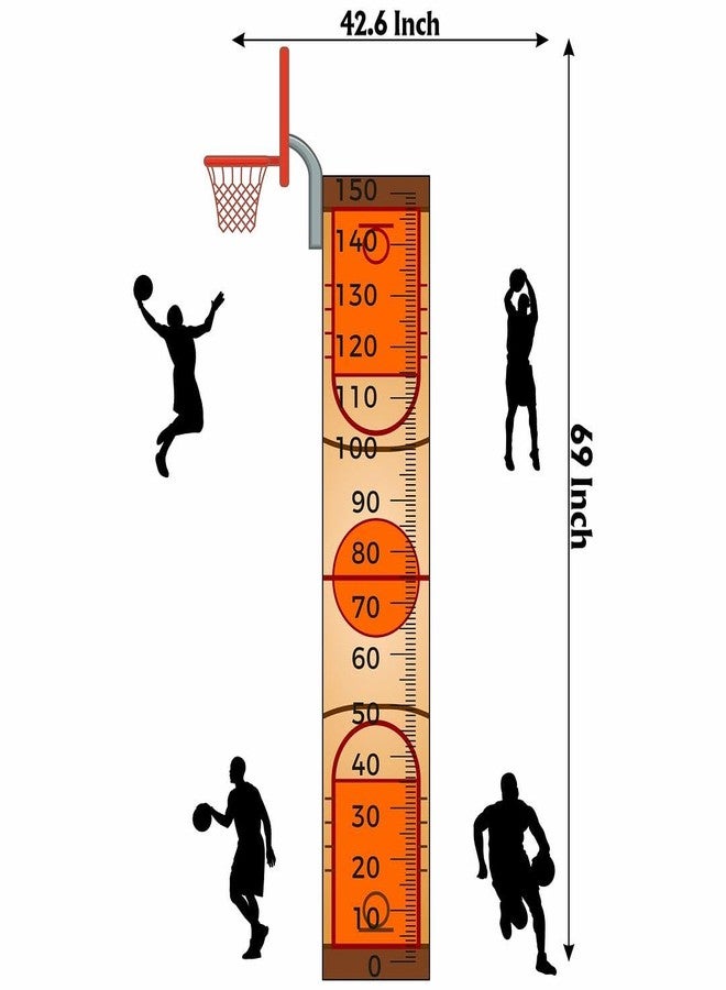 CVANU Height Measuring Scale Self-Adhesive Vinyl Wall Sticker for Wall Decoration (42.6inX69in)_S278 - Image 4
