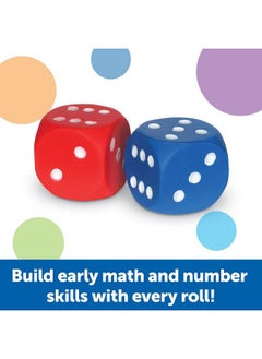 Learning Resources Foam Dice: Dot Dice Red And Blue 6 Sided Foam Dice Early Math Skills Set Of 2 Grades Prek+ Ages 3+  - Image 3