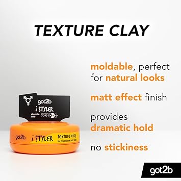 Got2B iStyler Long Lasting Hold No White Residue Silicone Free Texture Matt Finish Hair Clay 75 ml Pack of 1 - Image 2