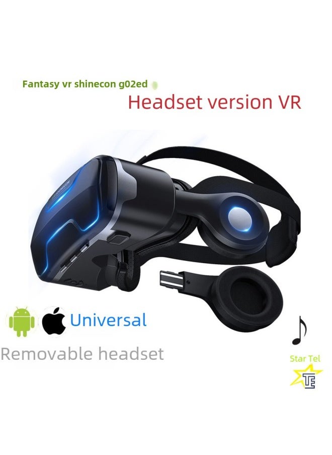 Generic Shinecon G02ed Vr Glasses Earphone Version Eye Protection 360 Degree All Scene Mobile Vr Glasses Digital Computer Accessories-Color:G02ED + Y1 Black  - Image 2