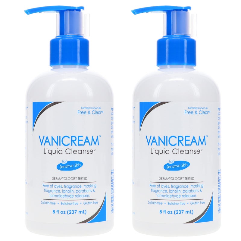 Vanicream Free and Clear Liquid Cleanser, 8 Ounces each, Pack of 2 - Image 1