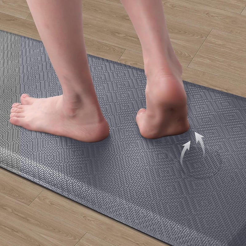 Mattitude Kitchen Mat Cushioned Anti-Fatigue Floor Mat Water Resistant Non-Slip Mats and Rugs Standing and Comfort Desk Mats for House Sink Office Laundry (Light Grey, 17.3"x39") - Image 3