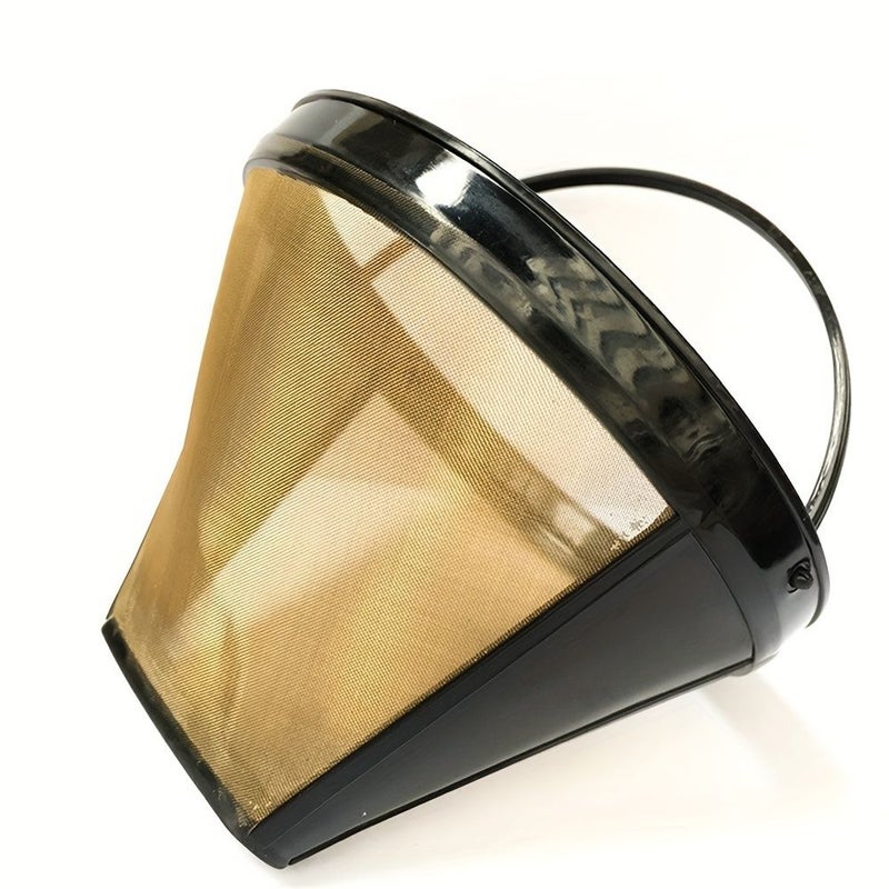 Reusable Golden Stainless Steel Coffee Filter Mesh 8 12 Cup Basket Style For Coffee Makers Winemakers High Quality Filtration Hand Wash Only - Image 1