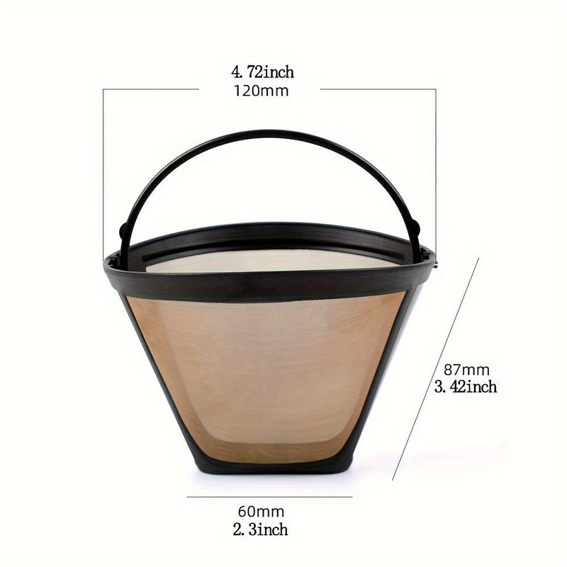Reusable Golden Stainless Steel Coffee Filter Mesh 8 12 Cup Basket Style For Coffee Makers Winemakers High Quality Filtration Hand Wash Only - Image 3