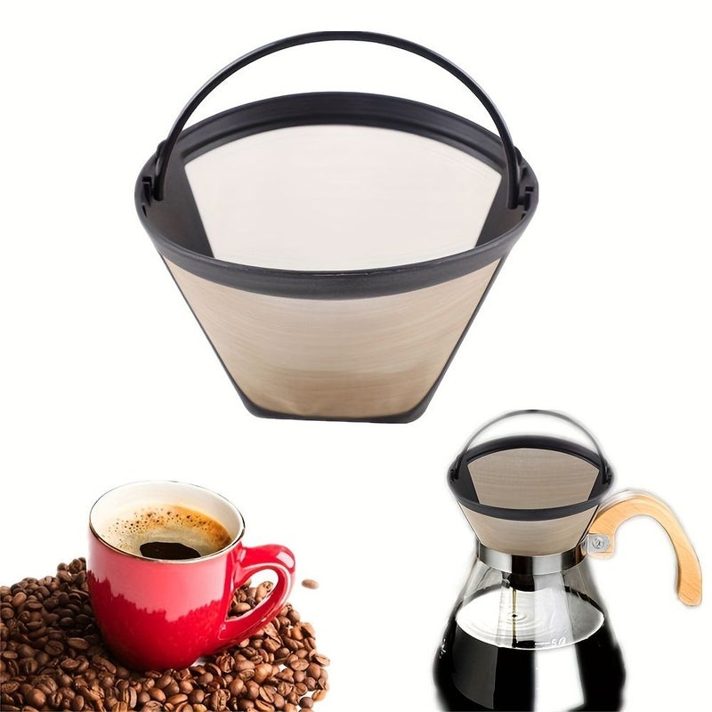 Reusable Golden Stainless Steel Coffee Filter Mesh 8 12 Cup Basket Style For Coffee Makers Winemakers High Quality Filtration Hand Wash Only - Image 4