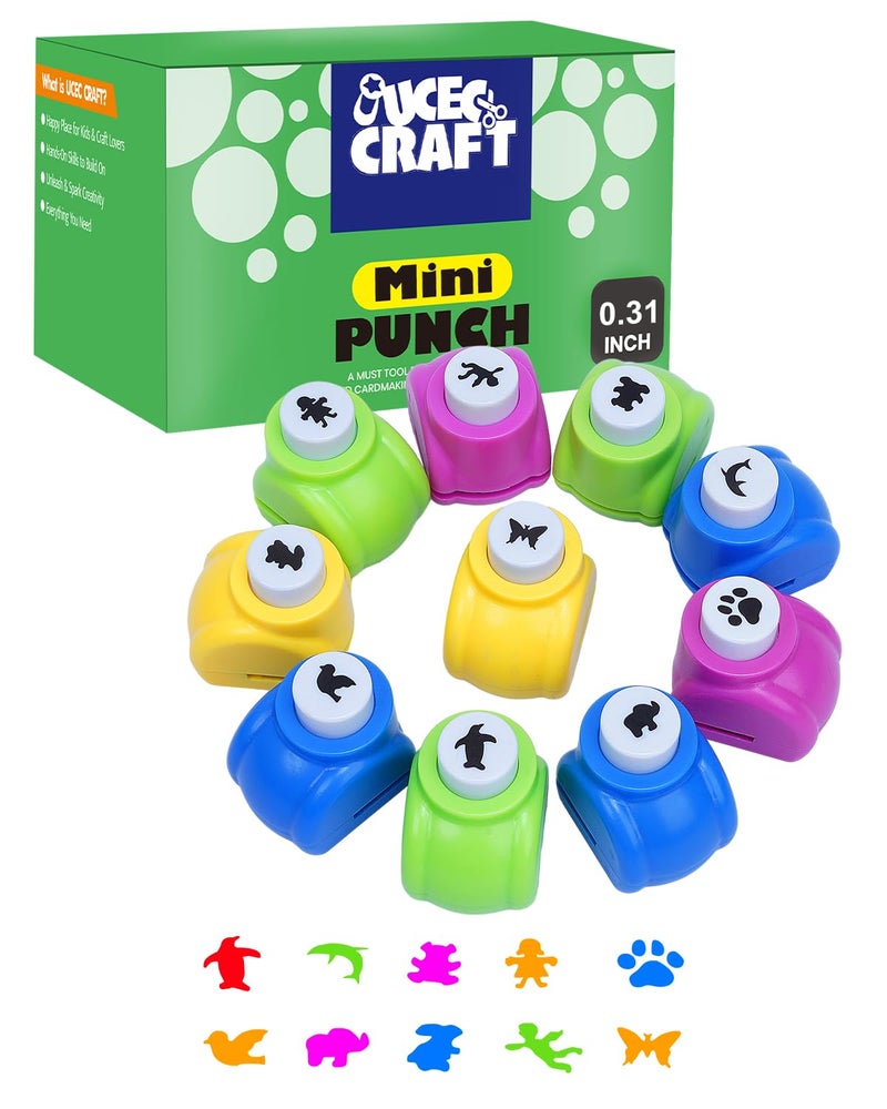 UCEC Paper Punch Shapes for Crafting 10PCS Animal Shaped Hole Punch Set Shape Cutters Craft Punches for Paper Crafts Mini Hole Puncher Adults Nail Art Tag Cards Stamp Scrapbooking Fun - Image 3