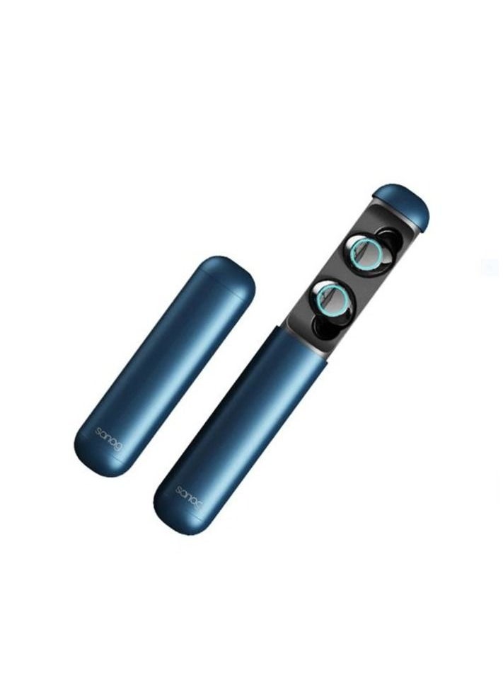 sanag - Sanag Blue J2 Bluetooth V5.0 Headset With Battery Charging case Mini Capsule active Noise Reduction Earphone True Wireless Earbuds - Image 1