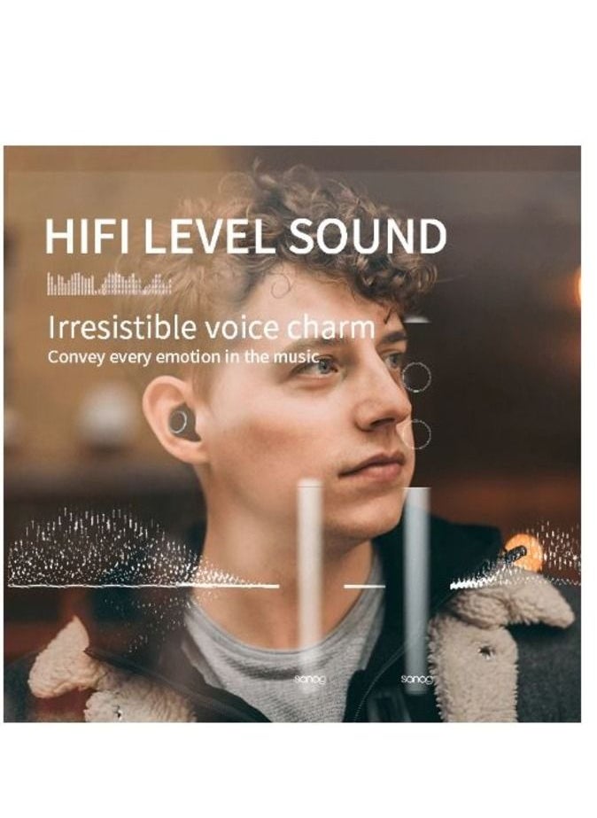 sanag - Sanag Blue J2 Bluetooth V5.0 Headset With Battery Charging case Mini Capsule active Noise Reduction Earphone True Wireless Earbuds - Image 1