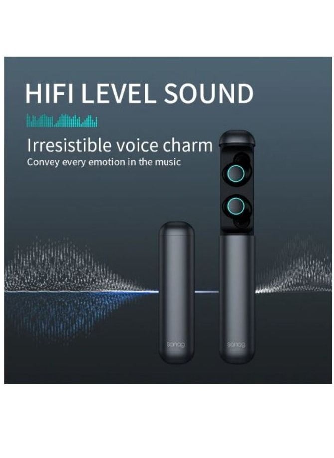 sanag - Sanag Blue J2 Bluetooth V5.0 Headset With Battery Charging case Mini Capsule active Noise Reduction Earphone True Wireless Earbuds - Image 1