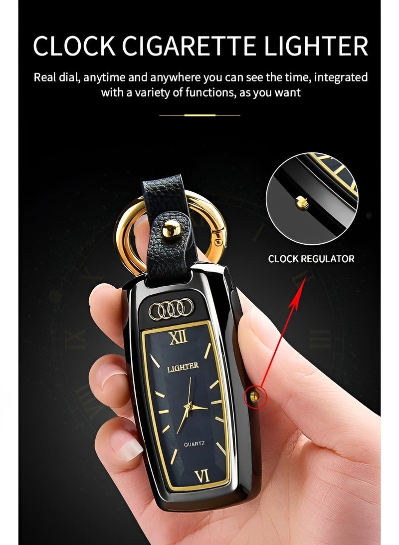 REOCLE Metal Multifunction Watch Lighter Personalized Car Keychain Watch Multifunctional Rechargeable With Compass Gadgets - Image 3