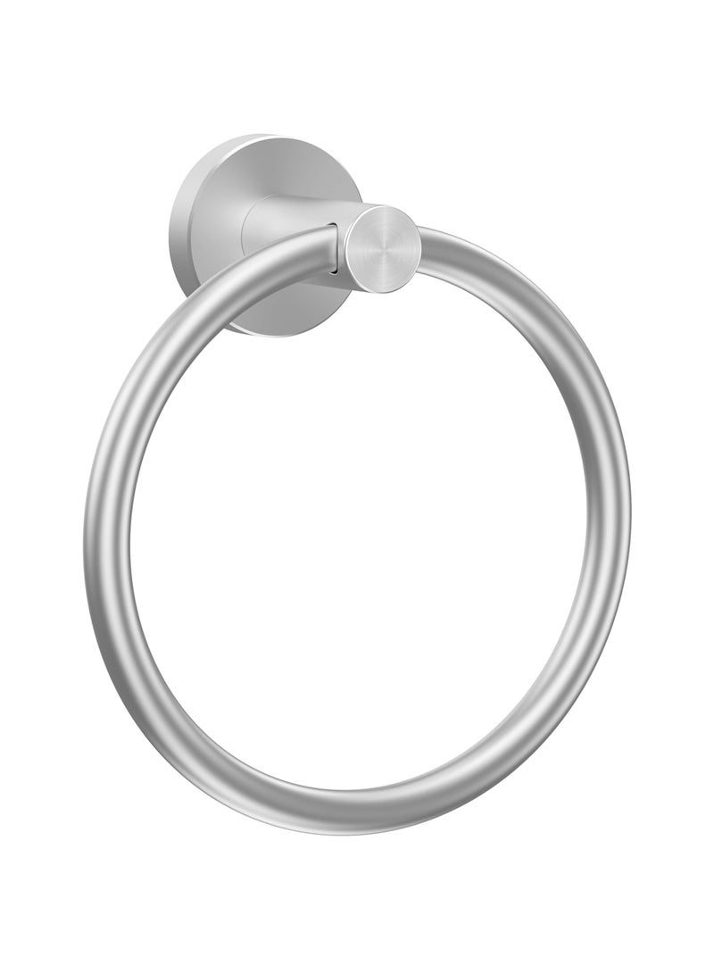 SYOSI Towel Holder for Bathroom Wall, Stainless Steel Hand Towel Ring, Heavy Duty Towel Hanger for Bath, Kitchen, Drill Hole Installation, Silver Finish, Durable & Space-Saving Design(Silver) - Image 1