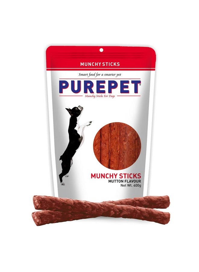 PUREPET PUREPET Dog Treat Munchy Sticks, Mutton Flavour 400G Pack, All Life Stages  - Image 3