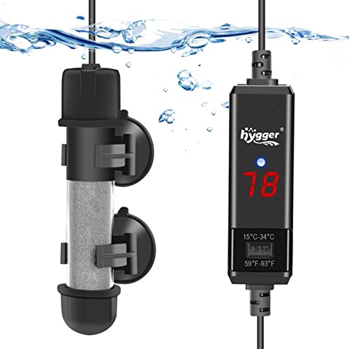 hygger Small Aquarium Betta Heater Submersible Fish Tank Heater 10W25W50W100W with LED Digital Display Suitable for Marine Saltwater and Freshwater up to 5101626 Gallon - Image 1