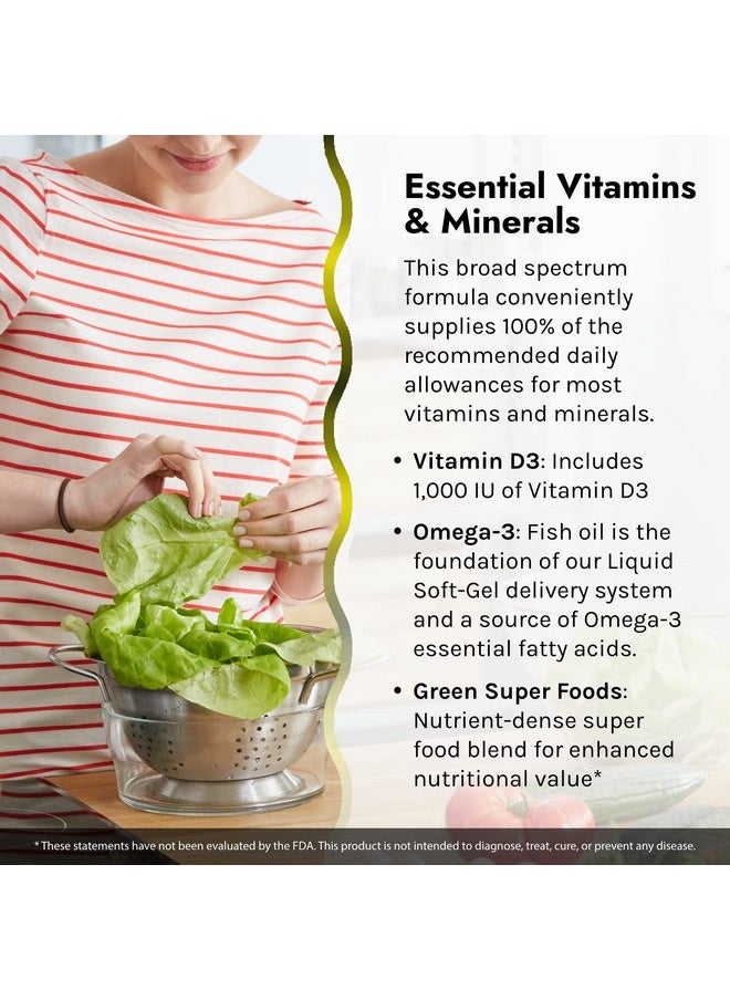 Irwin Naturals - Only One Liquid Gel Multi No Iron Daily Essential Vitamins Minerals Antioxidants Omega 3 & Green Super Foods 60 Liquid Softgels - Image 1