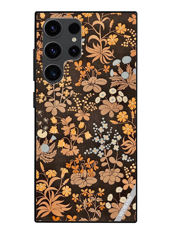 VR CREATIVE Protective Case Cover For Samsung Galaxy S23 Ultra 5G Brownie Flower Design Multicolour - Image 1