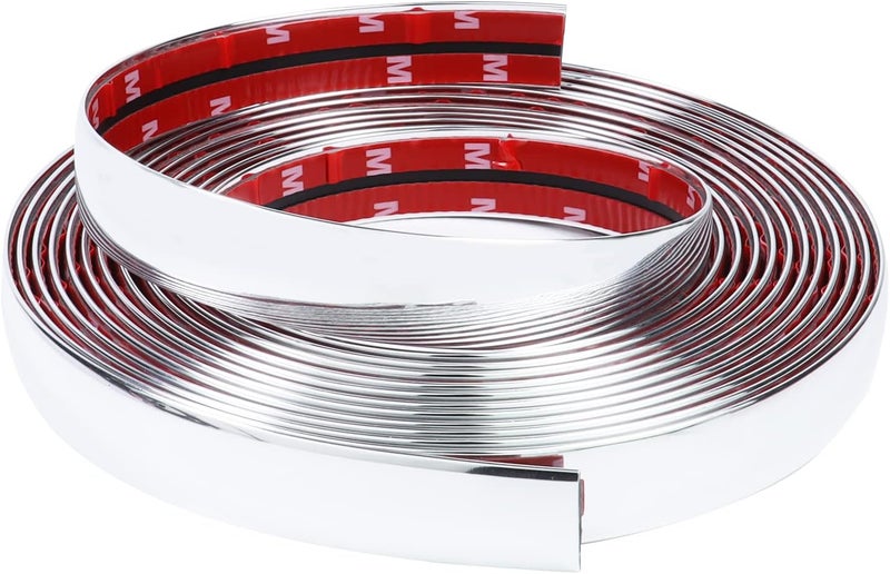 SBWLKJ 3/4"(20mm) Automotive Chrome Side Moldings 35FT Universal Car Side Moldings(Self-Adhesive) UV-Protected Scratch-Proof for All Vehicles Body Door Window Bumper - Image 4