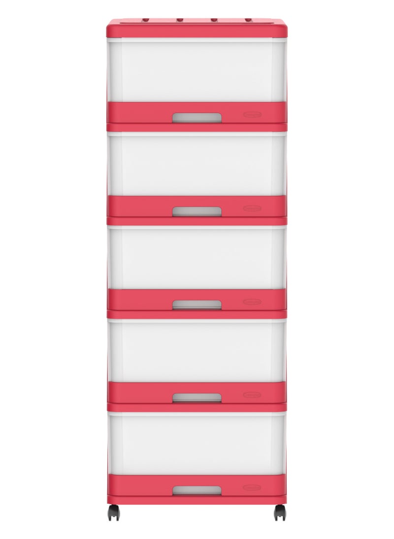 5 Tiers Storage Cabinet with Drawers & Wheels Plastic ‎Red 50x40x114 cm - pzsku/Z875732E639F2017B995FZ/45/_/1650877985/2e2a3711-2b46-47c7-baee-5dee69a1f12e