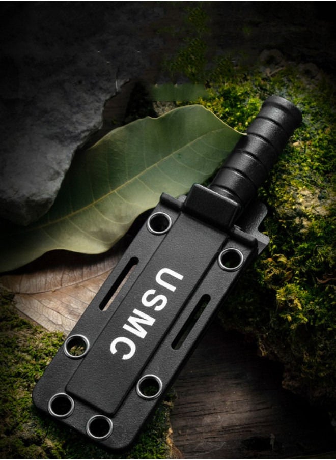 XiuWoo - Stainless Steel Outdoor Knife Camping Straight Knife with Sheath and Chain - Image 1