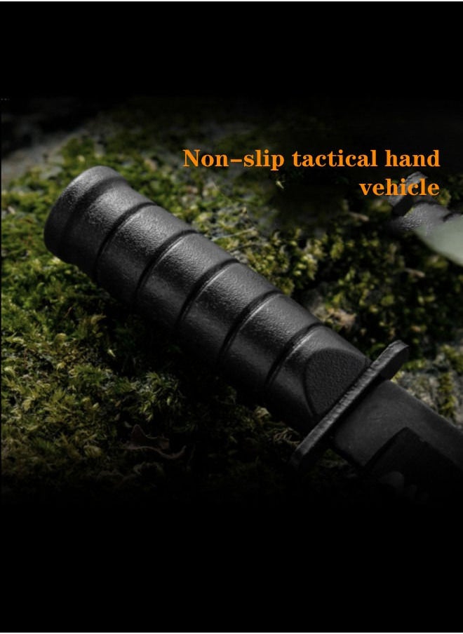 XiuWoo - Stainless Steel Outdoor Knife Camping Straight Knife with Sheath and Chain - Image 1