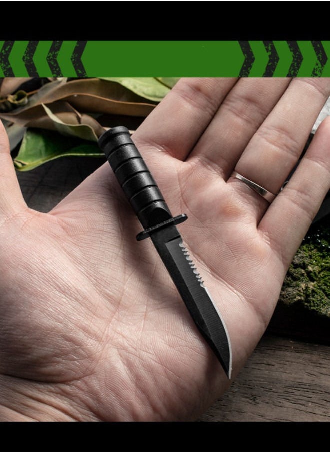 XiuWoo - Stainless Steel Outdoor Knife Camping Straight Knife with Sheath and Chain - Image 1