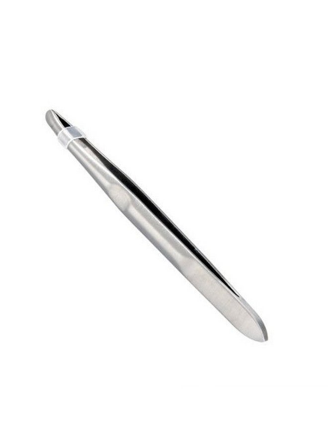 Yimart Silver Stainless Steel Round Tip Eyebrow Hair Tweezer Makeup Cosmetic Tool - Image 1