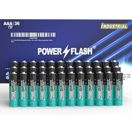 POWER FLASH 36 AAA Batteries, Battery Provide Long Lasting Power, 10 Year 3a Batteries Warranty, Alkaline AAA Batteries, AAA Battery for Home and Office Equipment - Image 1