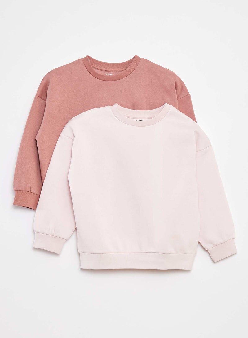 Kiabi Set Of 2 Plain Sweatshirts Pink - Image 1
