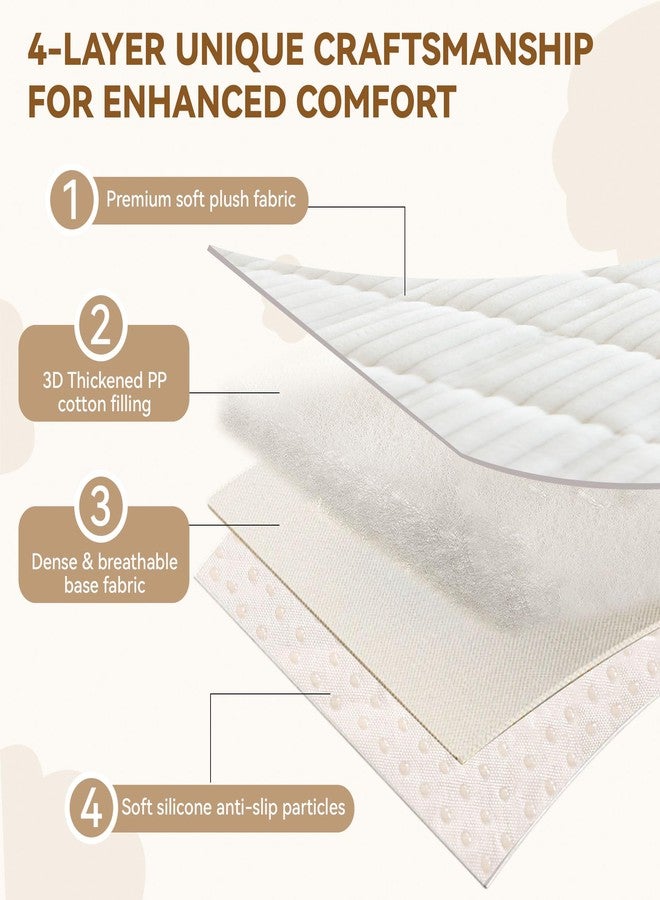 OTOB Couch Cover for Dogs Washable, Non Slip Plush Fuzzy Sofa Covers for 3 Cushion Couch Pet Friendly, Soft All Seasons Sofa Slipcover Cozy Furniture Protector (Cream, 31.5" x 82.7") - Image 4