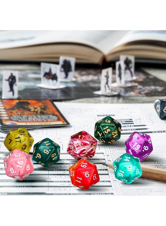 Skylety 100 Pieces Polyhedral Dice Set with Black Pouch Polyhedral Dice Compatible with RPG MTG Table Games Multi Colored Assortment (20 Sided)  - Image 5