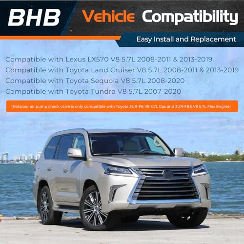 BHB Secondary Air Injection Check Pump Control Valve Compatible with Toyota Tundra Sequoia Lexus LX570 Land Cruiser V8 5.7L Replace 2570138064 2570138060 2570138061 2570138062 2570138063 911643 119137 - Image 5