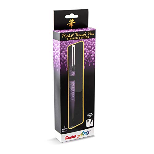 Pentel Arts Limited Edition Pocket Brush, Inking Brush Pen, Wisteria Wrap (GFKP3J1BPA) - Image 1