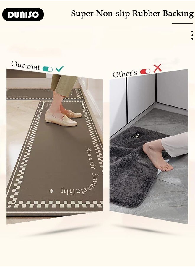 DUNISO 2 PCS  Kitchen Mats and Rugs Set , Non Slip Heavy Duty Standing Mat, Quick Dry Diatom Mud Floor Mat,  Extra Soft and Absorbent Floor Mats for  Kitchen, Bath, Office, Laundry(40*60cm+40*120cm)  - Image 3