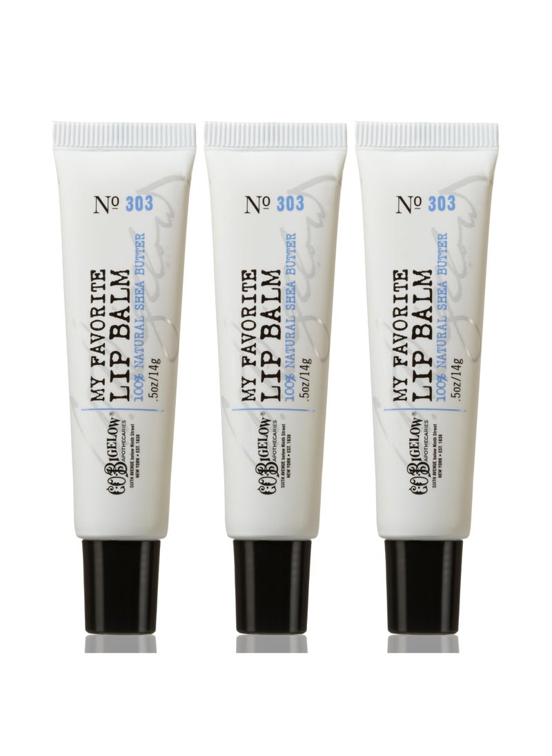 C. O. Bigelow C.O. Bigelow My Favorite Lip Balm Trio, Lip Tubes for Dry Lips, Moisturizing with Shea Butter, Bulk Balm 3 Pack, 0.5 oz Each 
